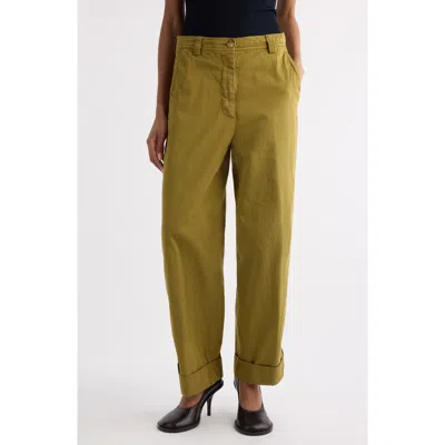 Dries Van Noten Pakora Cotton Gabardine Pants In Green