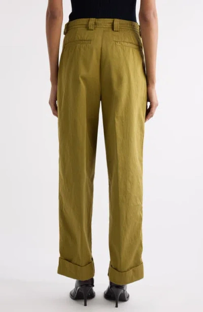 Dries Van Noten Pakora Cotton Gabardine Pants In Green