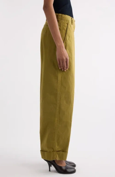 Dries Van Noten Pakora Cotton Gabardine Pants In Green