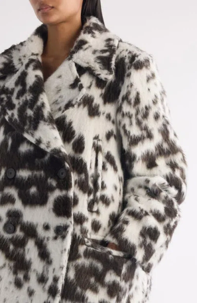 Dries Van Noten Cowhide-pattern Double-breasted Jacket In Brown