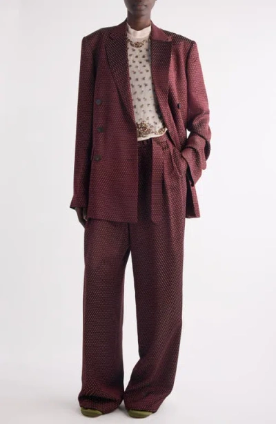 Dries Van Noten Bafya 2350 W.w. Jacket With Pockets In Burgundy