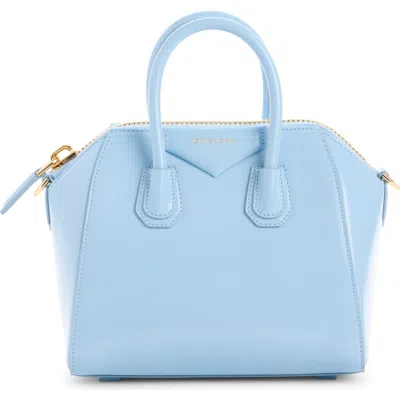 Givenchy Antigona Mini Top-handle Bag In Patent Leather In Blue