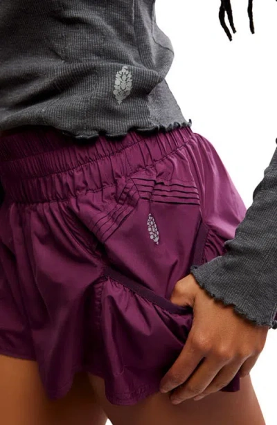 Free People Fp Movement Get Your Flirt On Shorts In Burgundy