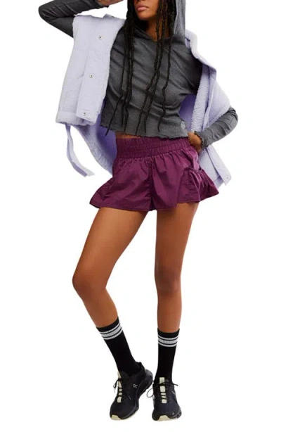 Free People Fp Movement Get Your Flirt On Shorts In Burgundy