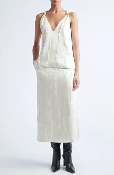 Brandon Maxwell The Drew Embellished Crinkled-satin Tank In White