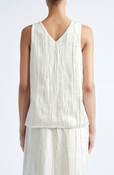 Brandon Maxwell The Drew Embellished Crinkled-satin Tank In White
