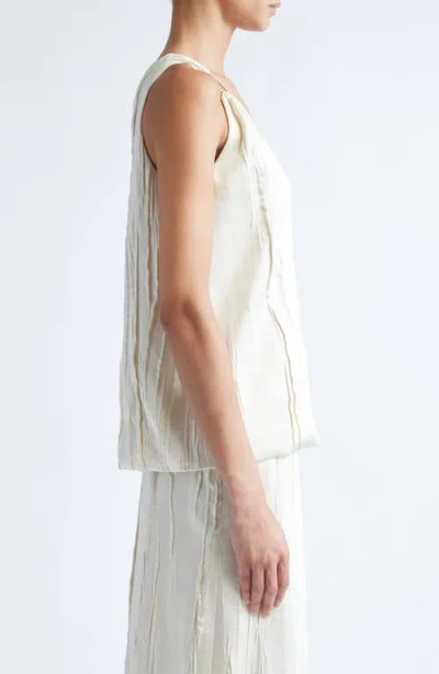 Brandon Maxwell The Drew Embellished Crinkled-satin Tank In White