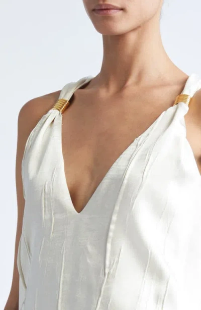 Brandon Maxwell The Drew Embellished Crinkled-satin Tank In White