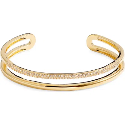 Nordstrom Cubic Zirconia Pavé Open Cuff Bracelet In Gold