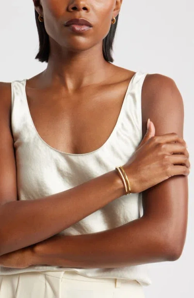 Nordstrom Cubic Zirconia Pavé Open Cuff Bracelet In Gold