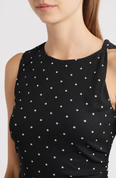 Rails Daija Polka Dot Sleeveless Asymmetric Midi Dress In Black