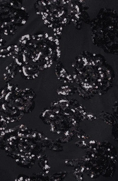 Blondie Nites Rose Sequin Coreset Sheath Minidress In Black