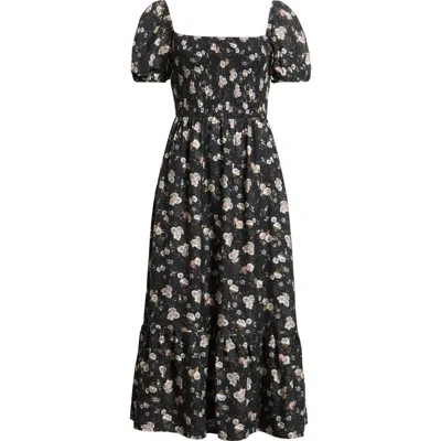 Petal And Pup Petal & Pup Cecelia Floral Puff Sleeve Maxi Dress In Black