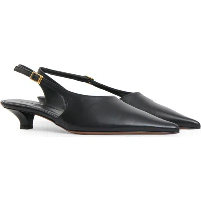 Mansur Gavriel Anna Slingback Pointed-toe Pumps In Black
