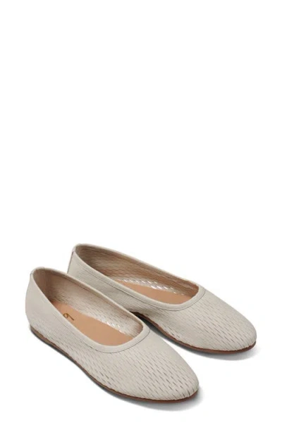 Beek Swiftlet Perforated Leather Ballet Flat In White