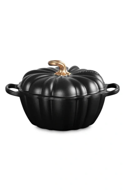 Le Creuset Enameled Cast Iron Signature 4 Qt. Pumpkin Dutch Oven With Lid In Black