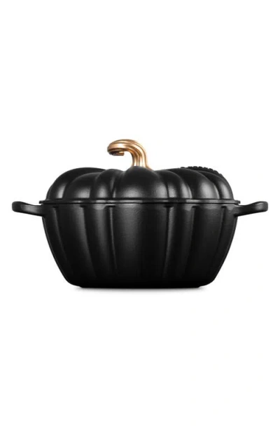 Le Creuset Enameled Cast Iron Signature 4 Qt. Pumpkin Dutch Oven With Lid In Black
