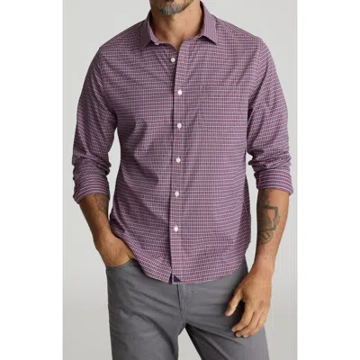 Untuckit Delune Check Performance Button-up Shirt In Purple