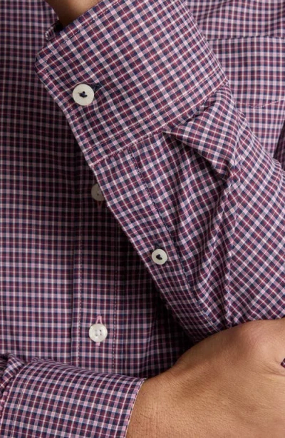 Untuckit Delune Check Performance Button-up Shirt In Purple