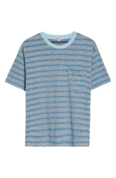 Bode Lyric Stripe Pocket T-shirt In Blue