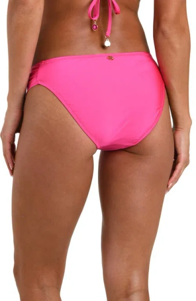 Sunshine 79 Solids Shirred Side Bikini Bottoms In Pink