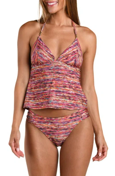 Sunshine 79 Shimmer Ripple Halter Tankini In Multi