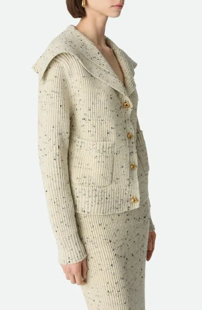 Bottega Veneta Ribbed Wool Cardigan With Knot Buttons In Multi