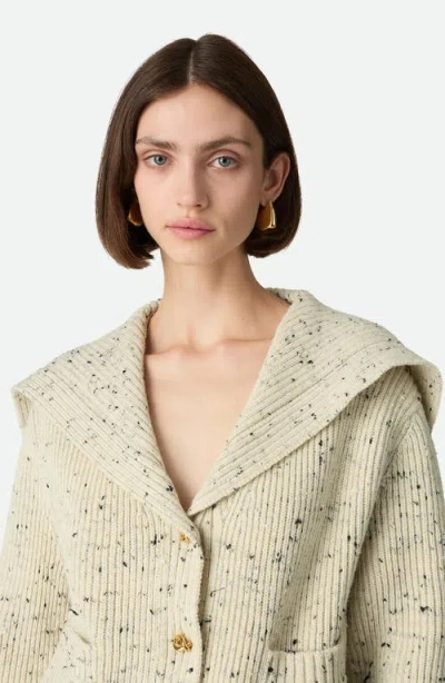 Bottega Veneta Ribbed Wool Cardigan With Knot Buttons In Multi