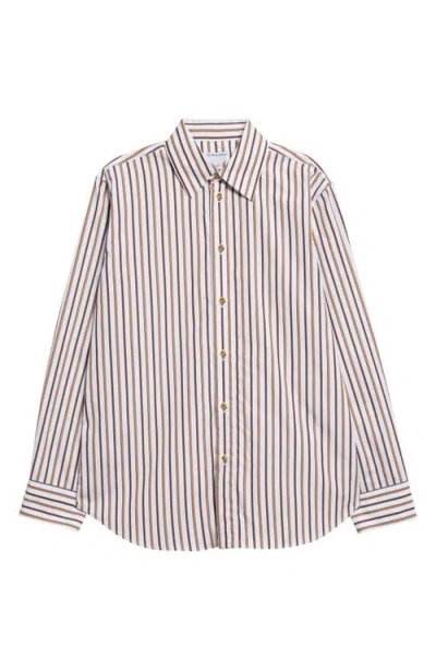 Bottega Veneta Bold Stripe Cotton Poplin Button-up Shirt In Multi