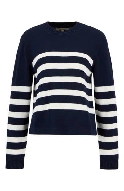 Barbour Stripe Cotton Blend Sweater In Blue