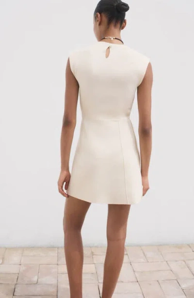 Mango High Neck Cap Sleeve Compact Knit Ini Dress In Multi