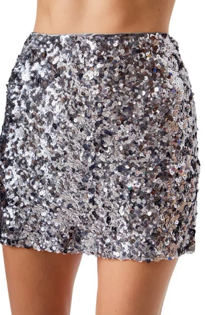 Endless Rose Multi Sequin Miniskirt In Metallic