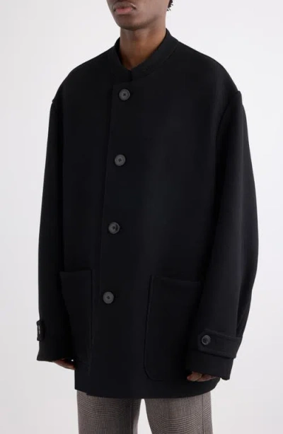 Dries Van Noten Single-breasted Rivne Short Coat In Black