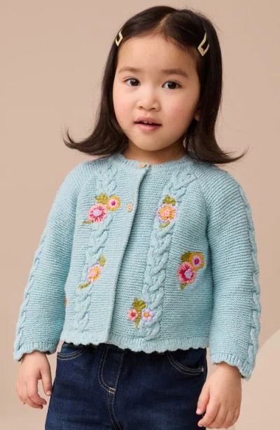 Next Kids' Embroidered Cardigan In Green