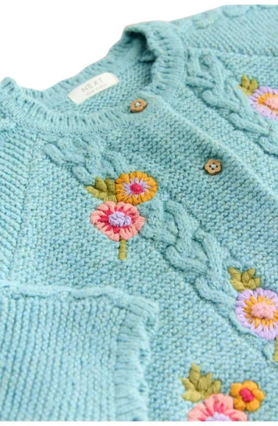 Next Kids' Embroidered Cardigan In Green