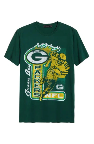 Junk Food Packers Running Back Cotton Graphic T-shirt In Green
