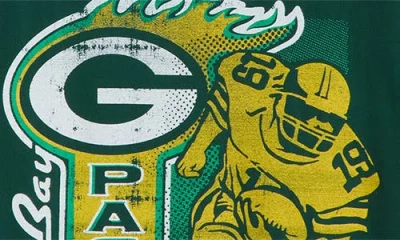 Junk Food Packers Running Back Cotton Graphic T-shirt In Green