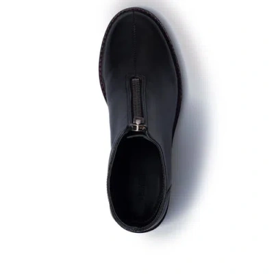 Bernardo Tess Leather Front-zip Ankle Boots In Black