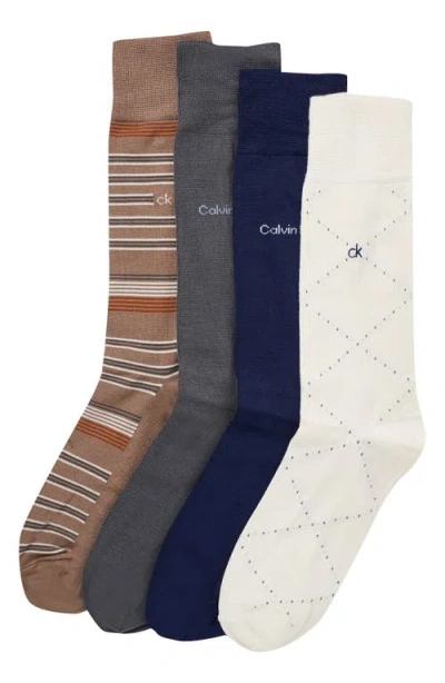 Calvin Klein 4-pack Dress Socks In Multi