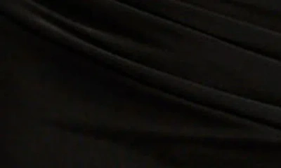 Bardot Veria Front Wrap Long Sleeve Mesh Gown In Black