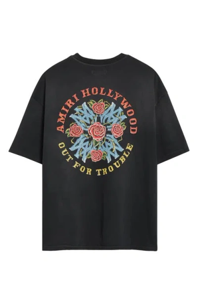 Amiri Oversize Out For Trouble Graphic T-shirt In Black