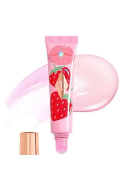 Charlotte Tilbury Unreal Lips Healthy Glow Nectar Lip Oil With Hyaluronic Acid And Vitamin E Juicylicious Strawberry V In Pink