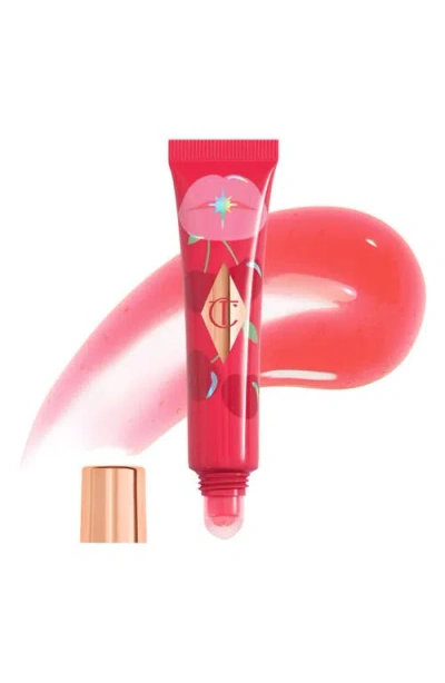 Charlotte Tilbury Unreal Lips Healthy Glow Nectar Lip Oil With Hyaluronic Acid And Vitamin E Juicylicious Cherry Glaze In Red