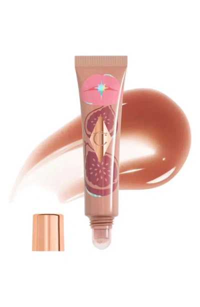 Charlotte Tilbury Unreal Lips Healthy Glow Nectar Lip Oil With Hyaluronic Acid And Vitamin E Juicylicious Candy Fig 0. In Brown