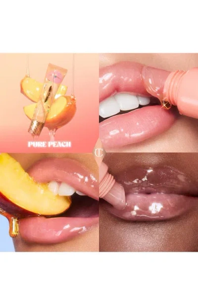 Charlotte Tilbury Unreal Lips Healthy Glow Nectar Lip Oil With Hyaluronic Acid And Vitamin E Juicylicious Pure Peach 0 In Neutral