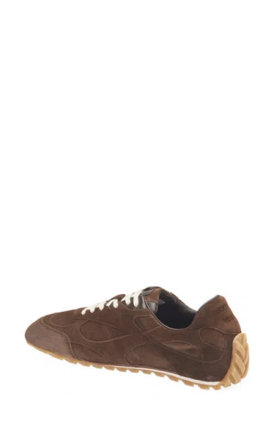 Bottega Veneta Orbit Flash Leather-trimmed Suede Sneakers In Brown