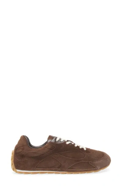 Bottega Veneta Orbit Flash Leather-trimmed Suede Sneakers In Brown