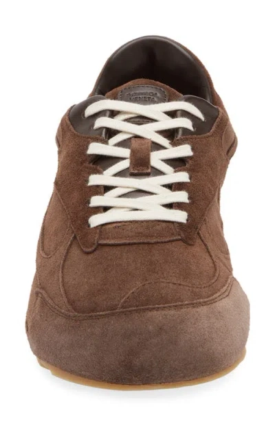 Bottega Veneta Orbit Flash Leather-trimmed Suede Sneakers In Brown