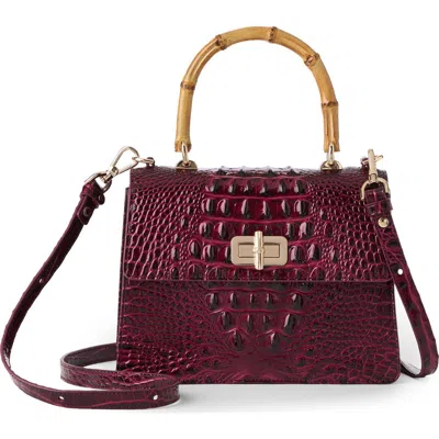 Brahmin Small Mod Hallie Croc Embossed Leather Top Handle Bag