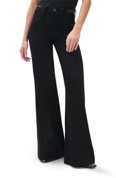 Rag & Bone Skylar High Waist Flare Trouser Jeans In Black